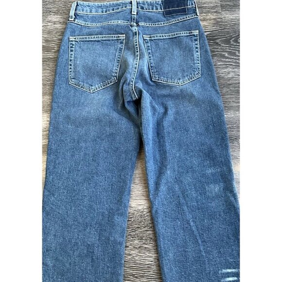 AMO Denim Chloe Crop Pant in Crush Size 27 Bella Crop High Rise Straight Ankle - Picture 3 of 14